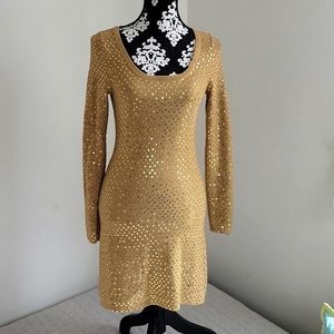 Betsy Johnson gold sequined dress, Size M